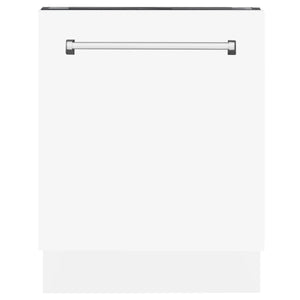 ZLINE 24" Tallac Series 3rd Rack Tall Tub Dishwasher in White Matte with Stainless Steel Tub, 51dBa (DWV-WM-24)