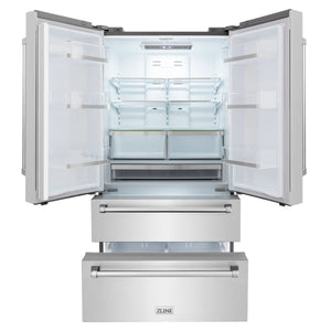 ZLINE Kitchen Package with Refrigeration, 30" Stainless Steel Rangetop, 30" Single Wall Oven, 30" Microwave Oven