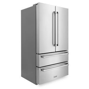 ZLINE 36" 22.5 cu. ft French Door Refrigerator with Ice Maker in Fingerprint Resistant Stainless Steel