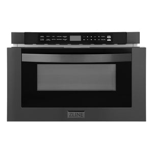 ZLINE 24" 1.2 cu. ft. Built-in Microwave Drawer in Black Stainless Steel