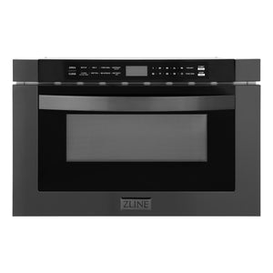 ZLINE 24" 1.2 cu. ft. Built-in Microwave Drawer in Black Stainless Steel