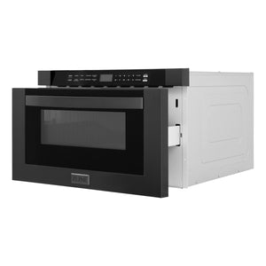 ZLINE 24" 1.2 cu. ft. Built-in Microwave Drawer in Black Stainless Steel