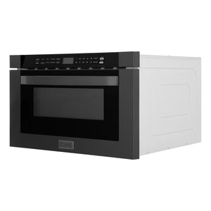 ZLINE 24" 1.2 cu. ft. Built-in Microwave Drawer in Black Stainless Steel