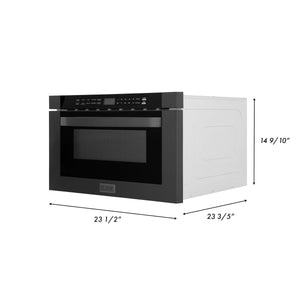 ZLINE 24" 1.2 cu. ft. Built-in Microwave Drawer in Black Stainless Steel