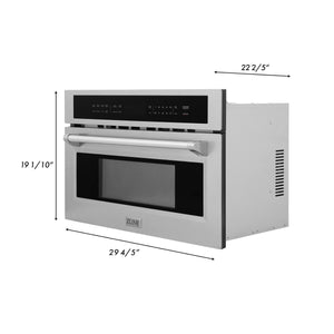 ZLINE Kitchen Package with Refrigeration, 36" Stainless Steel Rangetop, 30" Single Wall Oven, 30" Microwave Oven