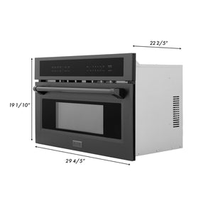 ZLINE 30” 1.6 cu ft. Built-in Convection Microwave Oven in Black Stainless Steel with Speed and Sensor Cooking