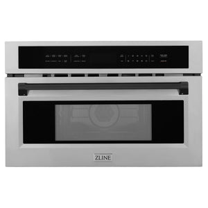 ZLINE Autograph Edition 30” 1.6 cu ft. Built-in Convection Microwave Oven in Fingerprint Resistant Stainless Steel and Matte Black Accents