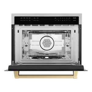 ZLINE Autograph Edition 24" 1.6 cu ft. Built-in Convection Microwave Oven in Stainless Steel and Champagne Bronze Accents