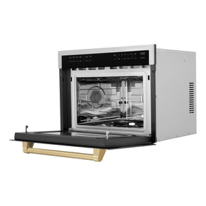 ZLINE Autograph Edition 24" 1.6 cu ft. Built-in Convection Microwave Oven in Stainless Steel and Champagne Bronze Accents