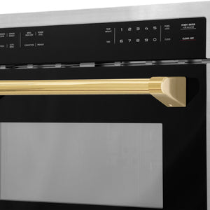 ZLINE Autograph Edition 24" 1.6 cu ft. Built-in Convection Microwave Oven in Stainless Steel and Gold Accents