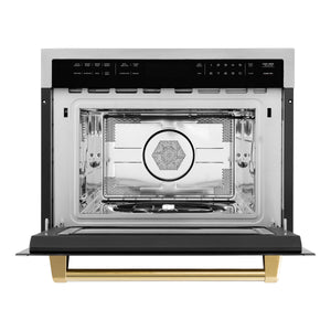 ZLINE Autograph Edition 24" 1.6 cu ft. Built-in Convection Microwave Oven in Stainless Steel and Gold Accents