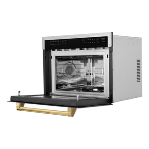 ZLINE Autograph Edition 24" 1.6 cu ft. Built-in Convection Microwave Oven in Stainless Steel and Gold Accents