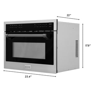 ZLINE Autograph Edition 24" 1.6 cu ft. Built-in Convection Microwave Oven in Stainless Steel and Matte Black Accents