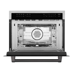 ZLINE Autograph Edition 24" 1.6 cu ft. Built-in Convection Microwave Oven in Stainless Steel and Matte Black Accents