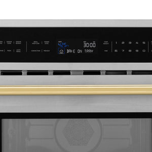 ZLINE Autograph Edition 30” 1.6 cu ft. Built-in Convection Microwave Oven in Stainless Steel and Gold Accents