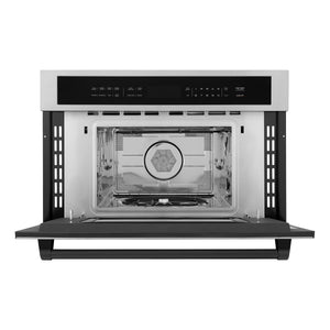 ZLINE Autograph Edition 30” 1.6 cu ft. Built-in Convection Microwave Oven in Stainless Steel and Matte Black Accents