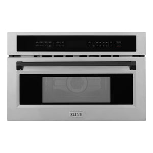 ZLINE Autograph Edition 30” 1.6 cu ft. Built-in Convection Microwave Oven in Stainless Steel and Matte Black Accents