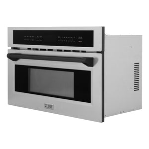 ZLINE Autograph Edition 30” 1.6 cu ft. Built-in Convection Microwave Oven in Stainless Steel and Matte Black Accents