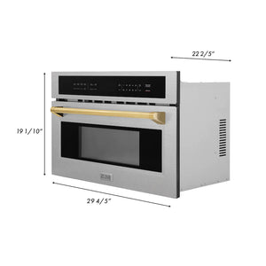 ZLINE Autograph Edition 30” 1.6 cu ft. Built-in Convection Microwave Oven in Fingerprint Resistant Stainless Steel and Gold Accents