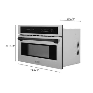 ZLINE Autograph Edition 30” 1.6 cu ft. Built-in Convection Microwave Oven in Fingerprint Resistant Stainless Steel and Matte Black Accents