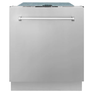 ZLINE 24 in. Stainless Steel Top Control Dishwasher with Stainless Steel Tub and Traditional Style Handle, 52dBa