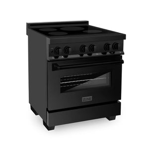 ZLINE 30" 4.0 cu. ft. Induction Range with a 4 Element Stove and Electric Oven in Black Stainless Steel (RAIND-BS-30)