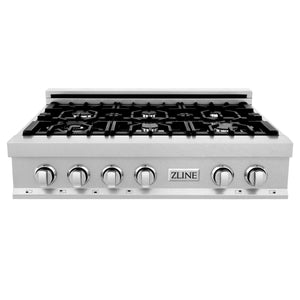 ZLINE 30" Porcelain Gas Stovetop in Fingerprint Resistant Stainless Steel with 4 Gas Burners (RTS-30)