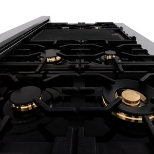 ZLINE 48" Porcelain Gas Stovetop in Fingerprint Resistant Stainless Steel with 7 Gas Brass Burners and Griddle (RTS-BR-GR-48)