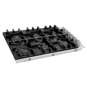 ZLINE 36" Dropin Gas Stovetop with 6 Gas Burners and Black Porcelain Top (RC36-PBT)