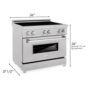 ZLINE 36" 4.6 cu. ft. Induction Range with a 4 Element Stove and Electric Oven in Fingerprint Resistant Stainless Steel (RAINDS-SN-36)