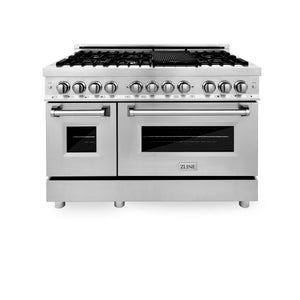 ZLINE 48" 6.0 cu. ft. Electric Oven and Gas Cooktop Dual Fuel Range with Griddle in Stainless Steel (RA-GR-48)