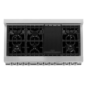 ZLINE 48" 6.0 cu. ft. Electric Oven and Gas Cooktop Dual Fuel Range with Griddle in Stainless Steel (RA-GR-48)