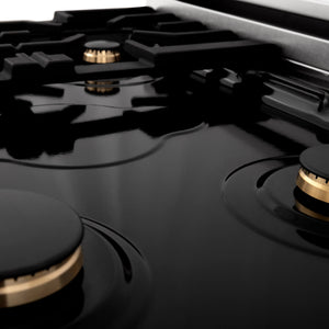 ZLINE 30" Porcelain Gas Stovetop with 4 Gas Brass Burners and Griddle (RT-BR-GR-30)