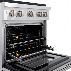 ZLINE 30 in. 4.2 cu. ft. 4 Burner Gas Range with Convection Gas Oven in Stainless Steel (SGR30)