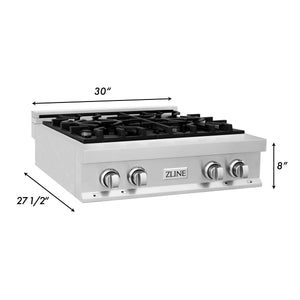 ZLINE 30" Porcelain Gas Stovetop with 4 Gas Burners (RT30)