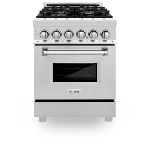 ZLINE 24" 2.8 cu. ft. Dual Fuel Range with Gas Stove and Electric Oven in Fingerprint Resistant Stainless Steel (RA-SN-24)