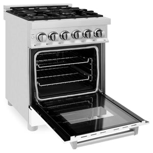 ZLINE 24" 2.8 cu. ft. Dual Fuel Range with Gas Stove and Electric Oven in Stainless Steel and White Matte Door (RA-WM-24)