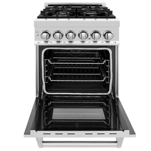 ZLINE 24" 2.8 cu. ft. Dual Fuel Range with Gas Stove and Electric Oven in Stainless Steel (RA24)