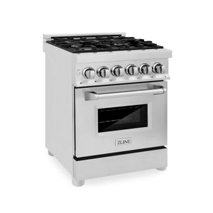 ZLINE 24" 2.8 cu. ft. Dual Fuel Range with Gas Stove and Electric Oven in Stainless Steel (RA24)