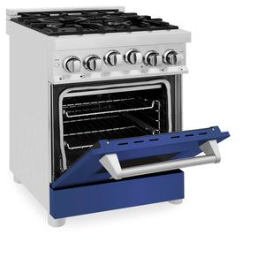 ZLINE 24" 2.8 cu. ft. Range with Gas Stove and Gas Oven in Stainless Steel and Blue Matte Door (RG-BM-24)