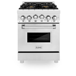 ZLINE 24" 2.8 cu. ft. Range with Gas Stove and Gas Oven in Stainless Steel with Brass Burners(RG-BR-24)