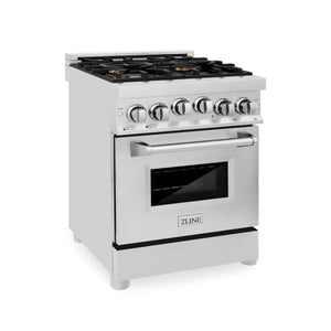 ZLINE 24" 2.8 cu. ft. Range with Gas Stove and Gas Oven in Stainless Steel with Brass Burners(RG-BR-24)