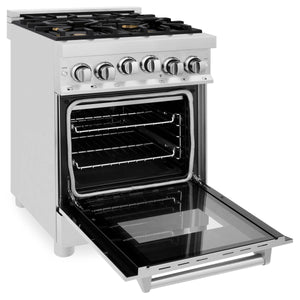 ZLINE 24" 2.8 cu. ft. Range with Gas Stove and Gas Oven in Stainless Steel with Brass Burners(RG-BR-24)