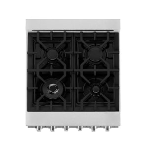 ZLINE 24" 2.8 cu. ft. Gas Oven and Gas Cooktop Range with Griddle in Fingerprint Resistant Stainless Steel (RGS-SN-GR-24)