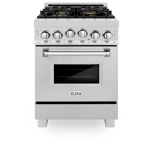 ZLINE 24" 2.8 cu. ft. Range with Gas Stove and Gas Oven in Fingerprint Resistant Stainless Steel with Brass Burners (RGS-SN-BR-24)