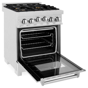 ZLINE 24" 2.8 cu. ft. Range with Gas Stove and Gas Oven in Fingerprint Resistant Stainless Steel with Brass Burners (RGS-SN-BR-24)