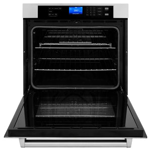 ZLINE Kitchen Package with Refrigeration, 48" Stainless Steel Rangetop, 30" Single Wall Oven, 30" Microwave Oven