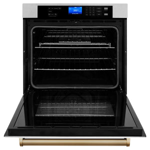 ZLINE 30" Autograph Edition Single Wall Oven with Self Clean and True Convection in, Stainless Steel, Champagne Bronze