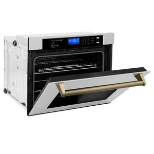 ZLINE 30" Autograph Edition Single Wall Oven with Self Clean and True Convection in, Stainless Steel, Champagne Bronze