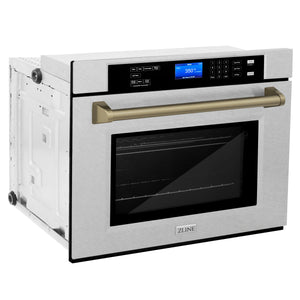 ZLINE 30" Autograph Edition Single Wall Oven with Self Clean and True Convection in, Stainless Steel, Champagne Bronze